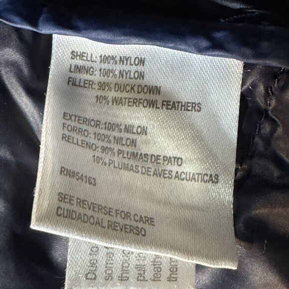 Calvin Klein Puffer Jacket Womens XXL Premium Down Long Packable Quilted Navy - Picture 10 of 13
